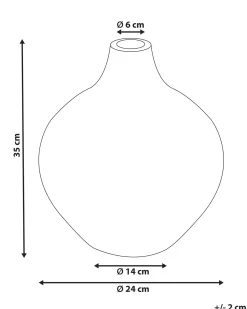 Clearance Beliani Vaso decorativo KUALU Ceramica 35 cm Nero Bianco Nero