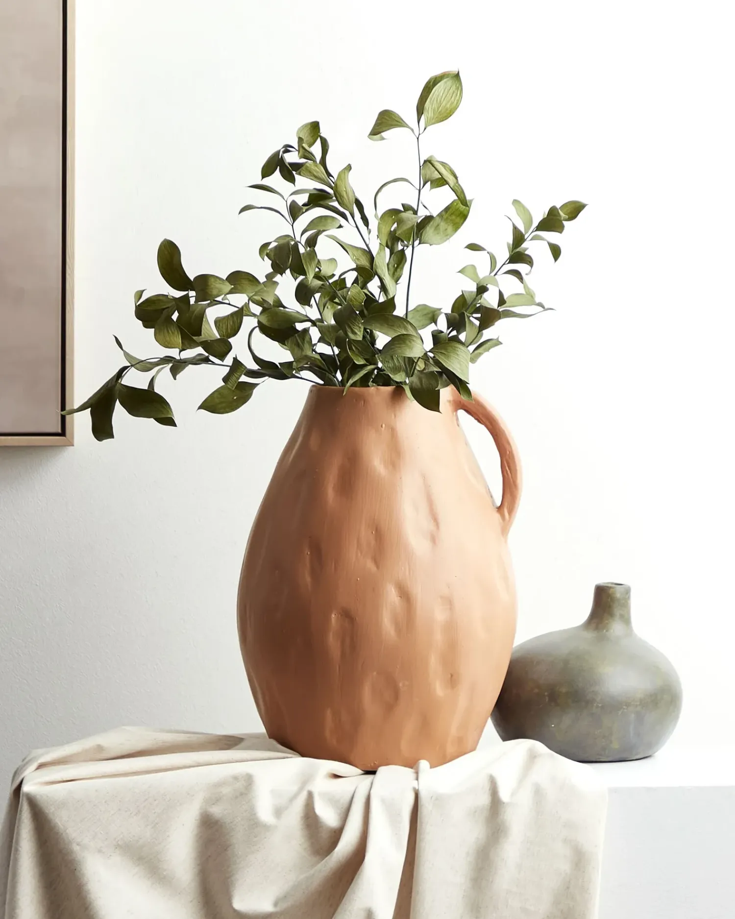 Discount Beliani Vaso decorativo KULIM Ceramica 40 cm sabbia Beige