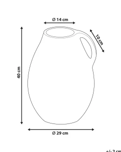 Discount Beliani Vaso decorativo KULIM Ceramica 40 cm sabbia Beige