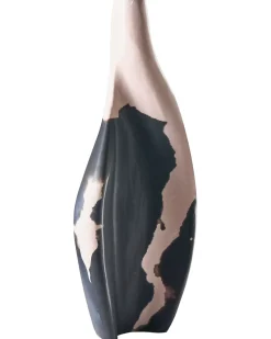 Online Beliani Vaso decorativo LAGOS Legno di mango 40 cm Nero/Beige Beige Nero
