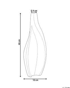 Online Beliani Vaso decorativo LAGOS Legno di mango 40 cm Nero/Beige Beige Nero
