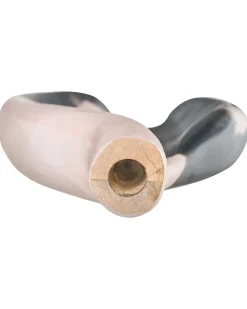 Online Beliani Vaso decorativo LAGOS Legno di mango 40 cm Nero/Beige Beige Nero