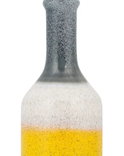 Hot Beliani Vaso decorativo LARNACA Gres porcellanato 36 cm Multicolore Bianco Giallo Grigio Multicolore