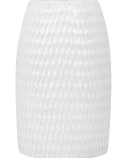 New Beliani Vaso decorativo LINZI Gres porcellanato 25 cm Bianco