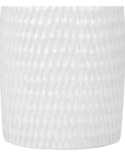 New Beliani Vaso decorativo LINZI Gres porcellanato 25 cm Bianco