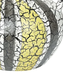 Best Beliani Vaso decorativo MALAKKA Ceramica 34 cm Multicolore Bianco Giallo Nero Multicolore