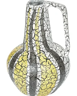 Best Beliani Vaso decorativo MALAKKA Ceramica 34 cm Multicolore Bianco Giallo Nero Multicolore