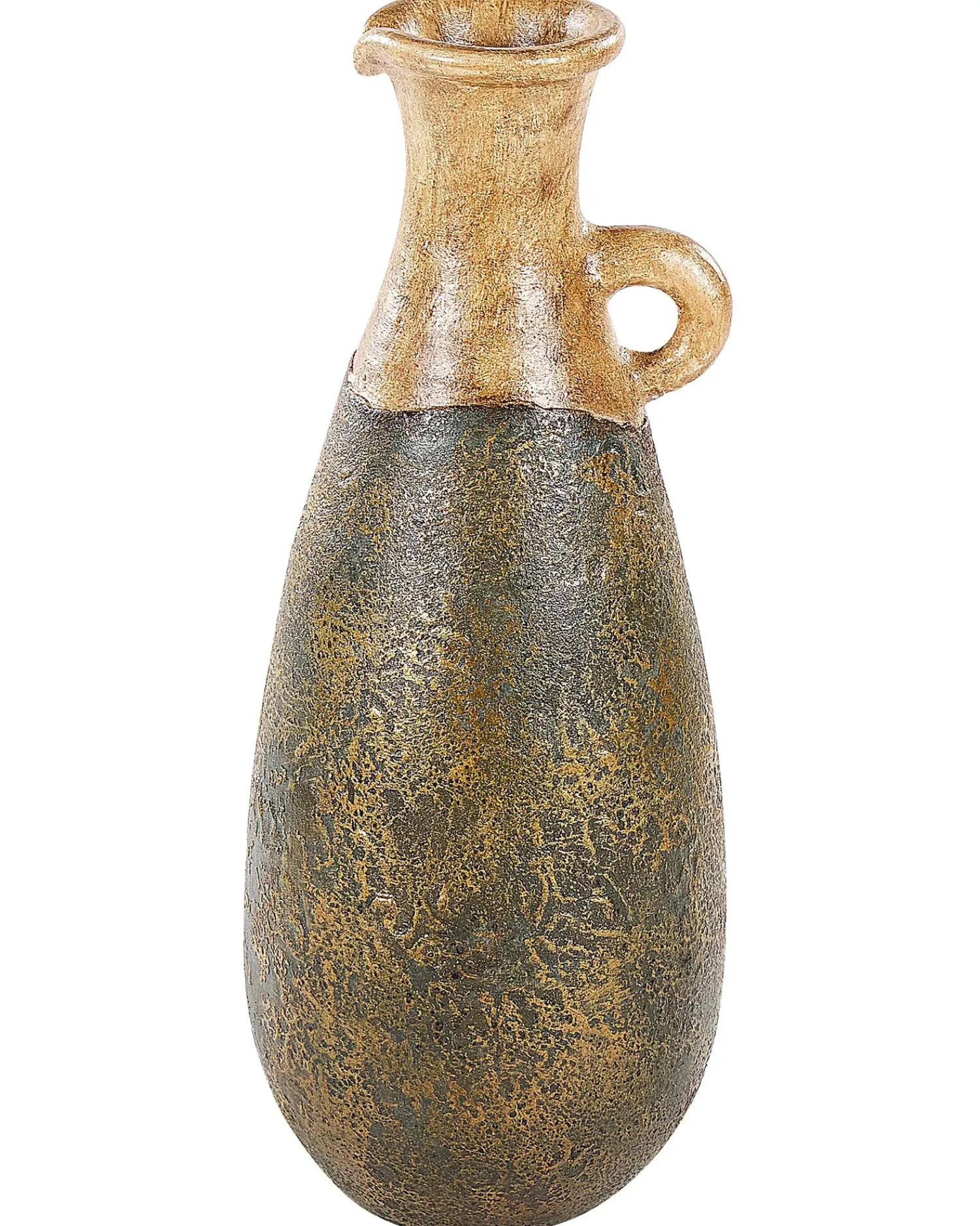 Hot Beliani Vaso decorativo MARONEJA Ceramica 50 cm Verde Oro Verde