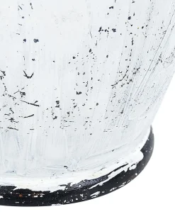 Outlet Beliani Vaso decorativo MASSALIA Ceramica 33 cm Bianco Bianco Nero
