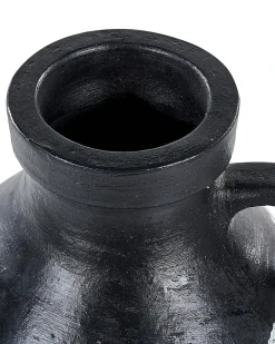 Outlet Beliani Vaso decorativo MASSALIA Ceramica 33 cm Bianco Bianco Nero