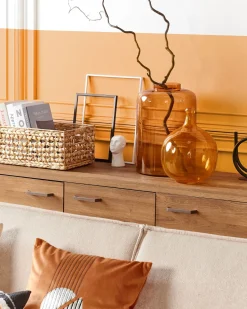 Discount Beliani Vaso decorativo MIRCHI Vetro 41 cm Arancione
