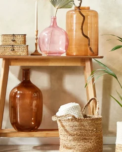 Discount Beliani Vaso decorativo MIRCHI Vetro 41 cm Arancione