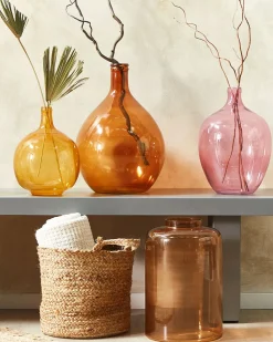 Discount Beliani Vaso decorativo MIRCHI Vetro 41 cm Arancione