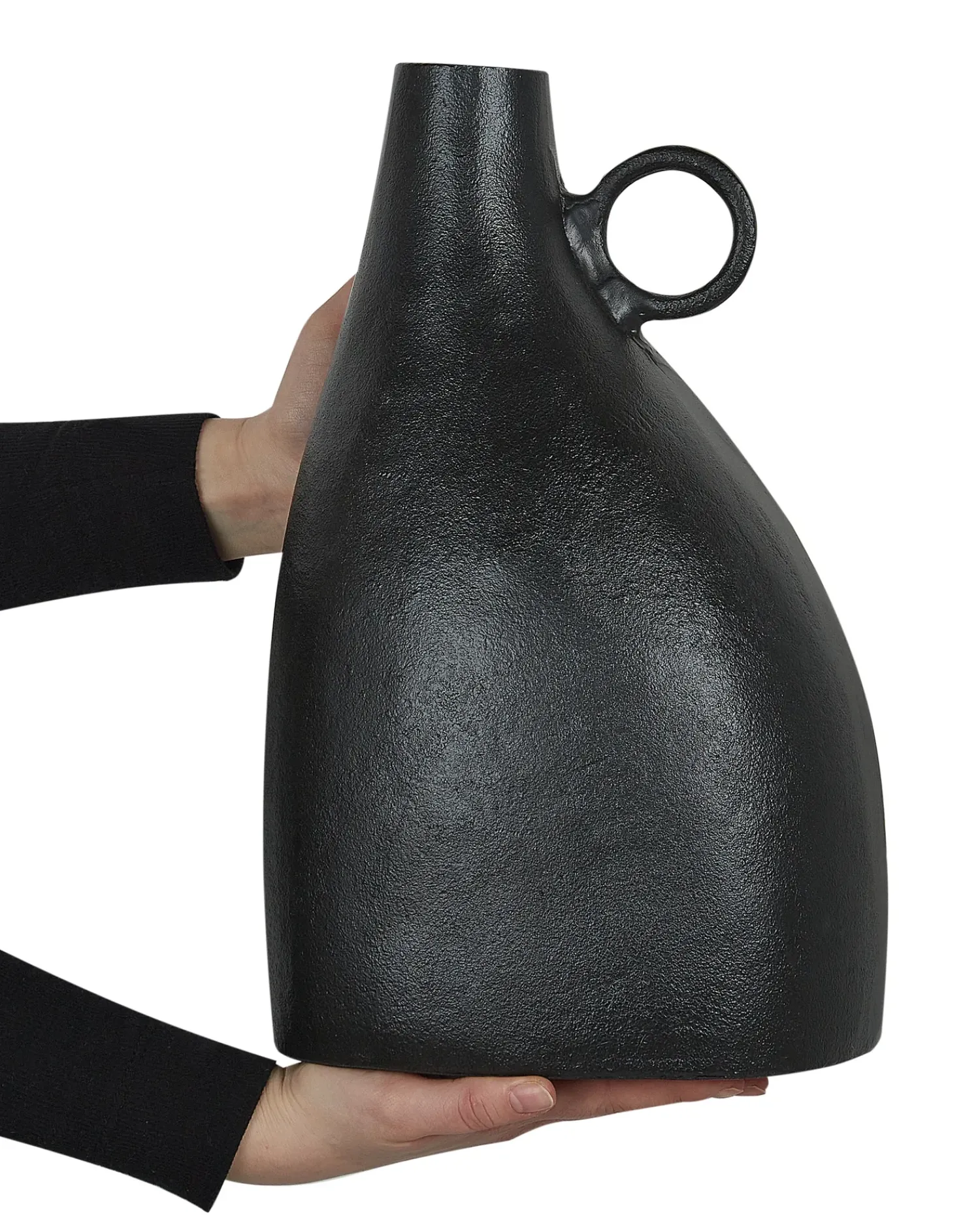 Outlet Beliani Vaso decorativo NARBADA Metallo 36 cm Nero