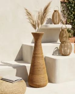 Online Beliani Vaso decorativo NIDRI Rattan 70 cm Naturale