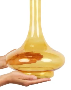 Outlet Beliani Vaso decorativo PANEER Vetro 30 cm Giallo