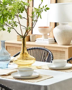 Outlet Beliani Vaso decorativo PANEER Vetro 30 cm Giallo