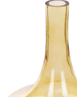 Outlet Beliani Vaso decorativo PANEER Vetro 30 cm Giallo