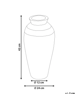 Online Beliani Vaso decorativo PLATEJE Ceramica 42 cm Blu Bianco Blu Oro