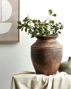Hot Beliani Vaso decorativo PUCHONG Ceramica 40 cm Rame