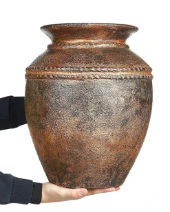 Hot Beliani Vaso decorativo PUCHONG Ceramica 40 cm Rame