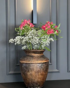 Hot Beliani Vaso decorativo PUCHONG Ceramica 40 cm Rame