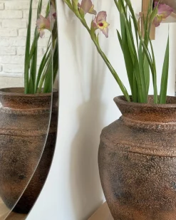 Hot Beliani Vaso decorativo PUCHONG Ceramica 40 cm Rame
