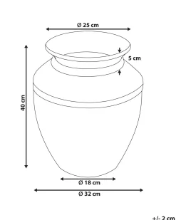 Hot Beliani Vaso decorativo PUCHONG Ceramica 40 cm Rame