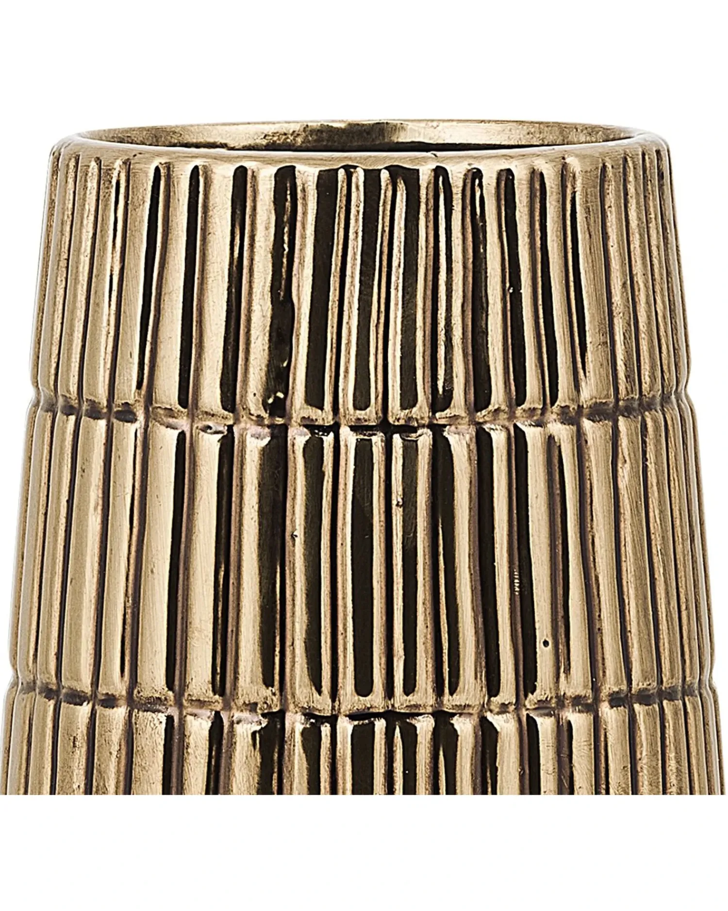 Discount Beliani Vaso decorativo QANAWAT Gres porcellanato 22 cm Oro