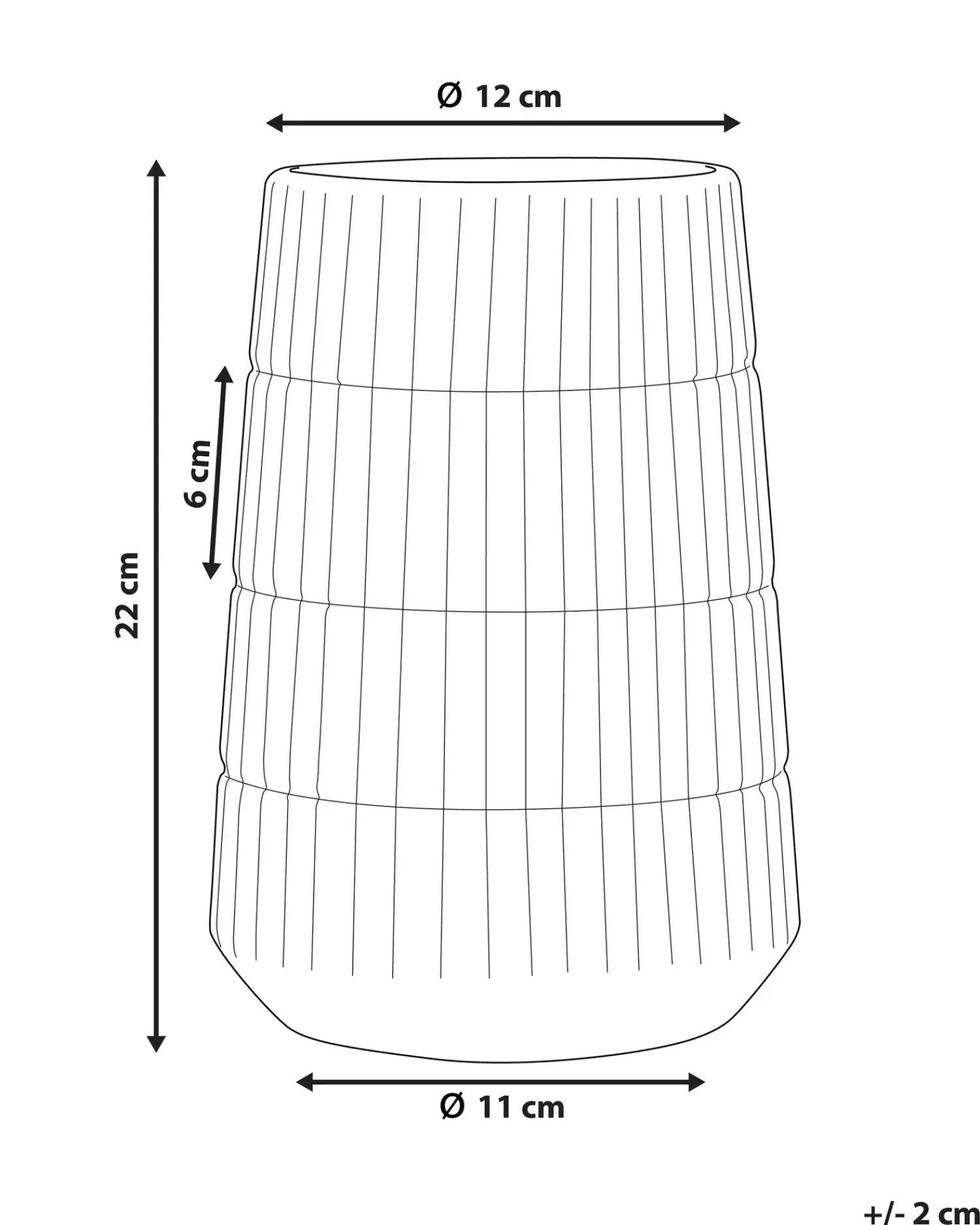 Discount Beliani Vaso decorativo QANAWAT Gres porcellanato 22 cm Oro