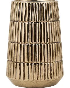 Discount Beliani Vaso decorativo QANAWAT Gres porcellanato 22 cm Oro