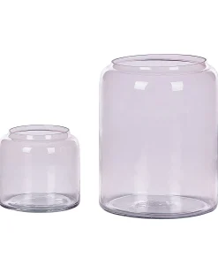 New Beliani Vaso decorativo RASAM Vetro 20/11 cm pastello Rosa