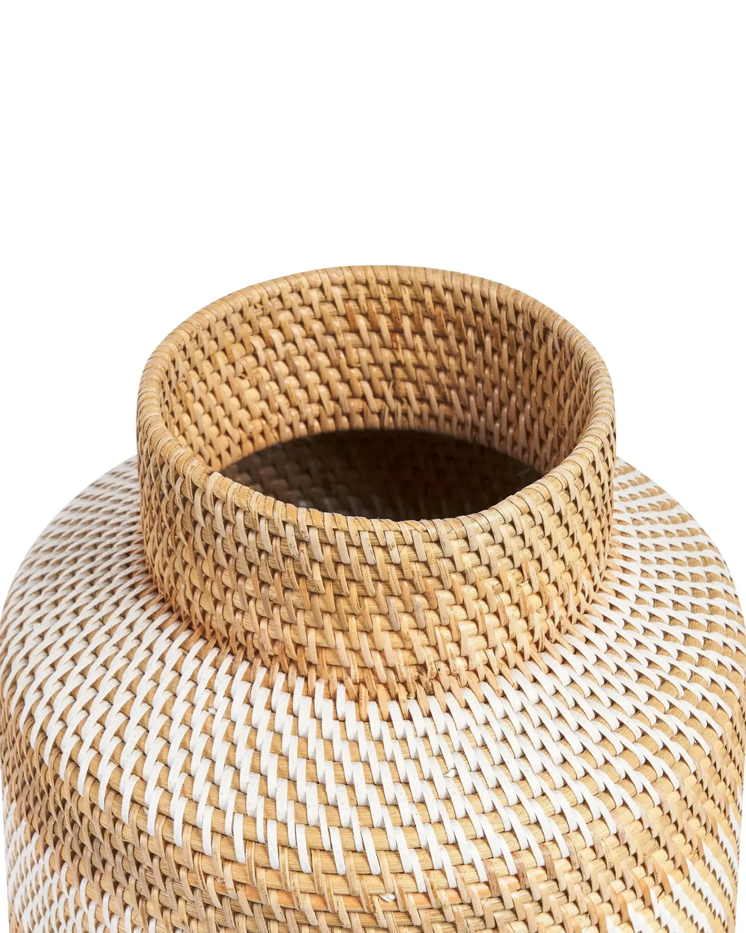 New Beliani Vaso decorativo RENUN Ceramica 36 cm Naturale Bianco Beige Naturale