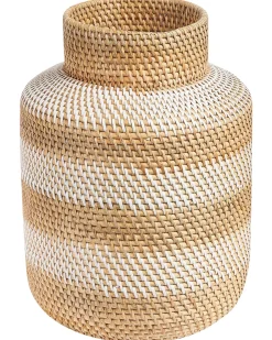 New Beliani Vaso decorativo RENUN Ceramica 36 cm Naturale Bianco Beige Naturale