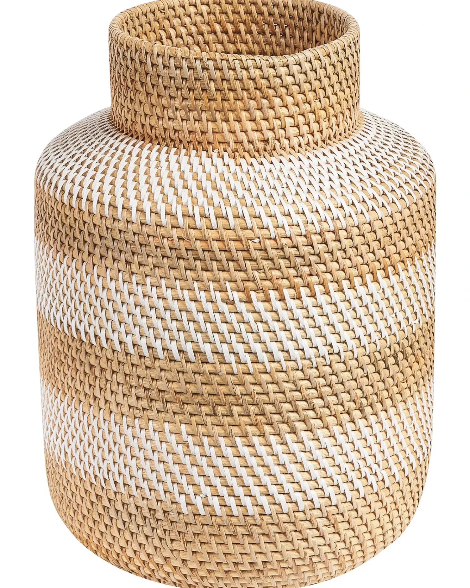 New Beliani Vaso decorativo RENUN Ceramica 36 cm Naturale Bianco Beige Naturale