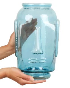 Discount Beliani Vaso decorativo SAMBAR Vetro 31 cm Blu