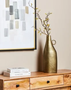 Best Beliani Vaso decorativo SAMBHAR Metallo 46 cm Ottone Oro Ottone