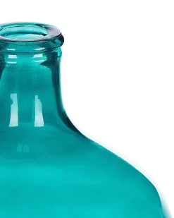 Hot Beliani Vaso decorativo SAMOSA Vetro 48 cm Turchese Blu