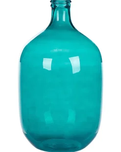Hot Beliani Vaso decorativo SAMOSA Vetro 48 cm Turchese Blu