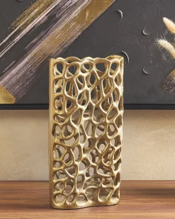 Discount Beliani Vaso decorativo SANCHI Metallo 33 cm Oro