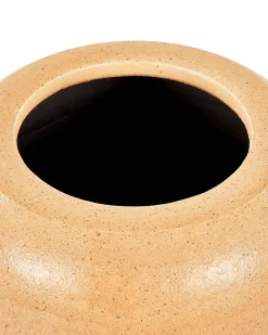 Hot Beliani Vaso decorativo SKIONE Ceramica 34 cm Marrone chiaro Arancione Beige