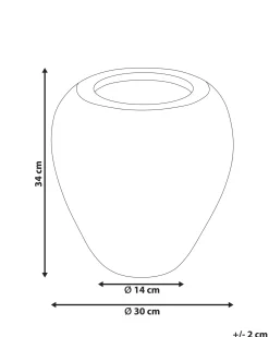 Hot Beliani Vaso decorativo SKIONE Ceramica 34 cm Marrone chiaro Arancione Beige