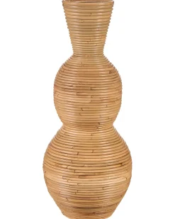 Hot Beliani Vaso decorativo SYMI Rattan 70 cm Naturale