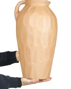 New Beliani Vaso decorativo TAIPING Ceramica 46 cm sabbia Beige