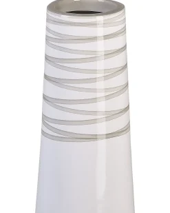 Sale Beliani Vaso decorativo TARRAGONA Ceramica 57 cm Bianco Bianco Grigio