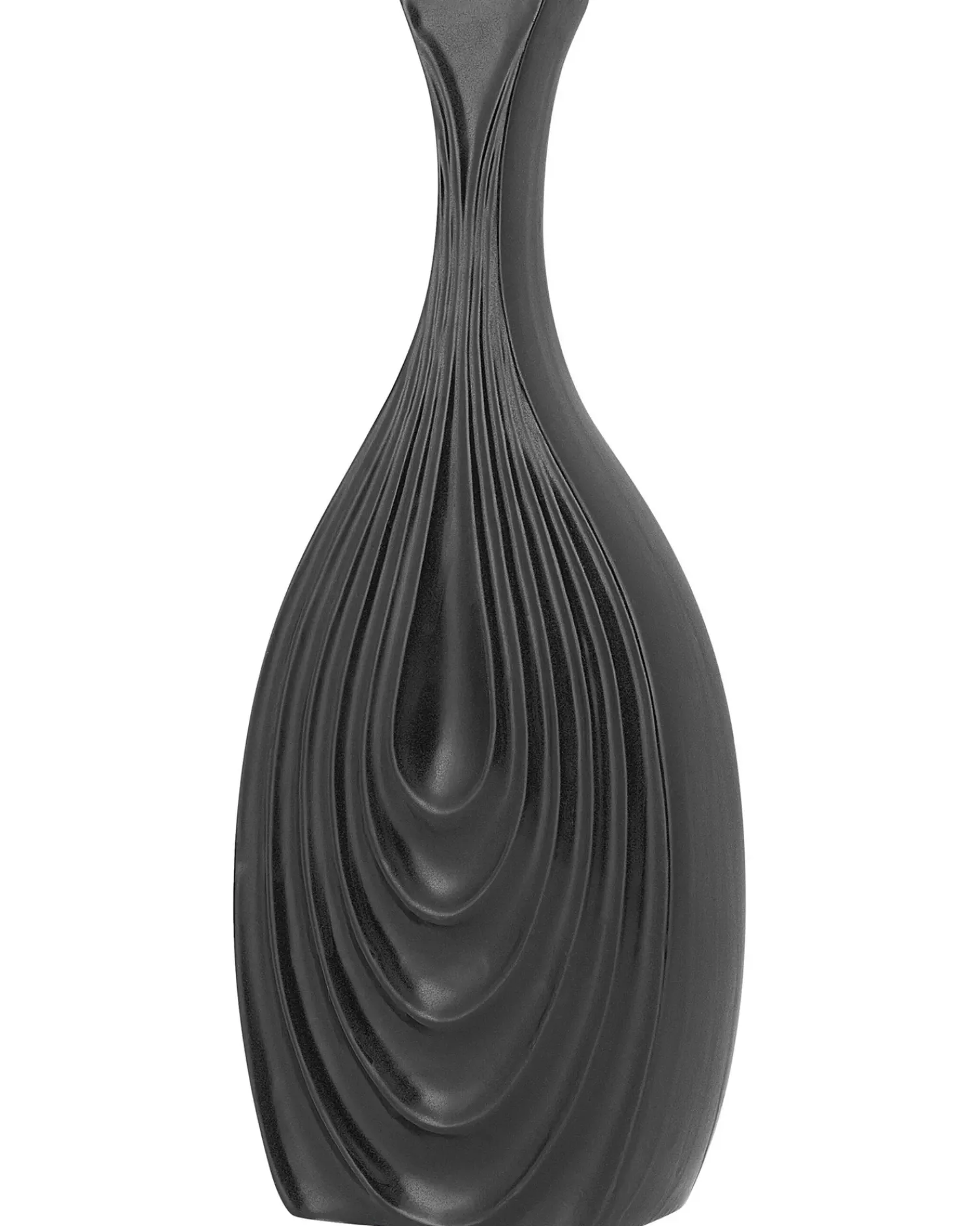 Beliani Vaso decorativo THAPSUS Ceramica 39 cm Nero
