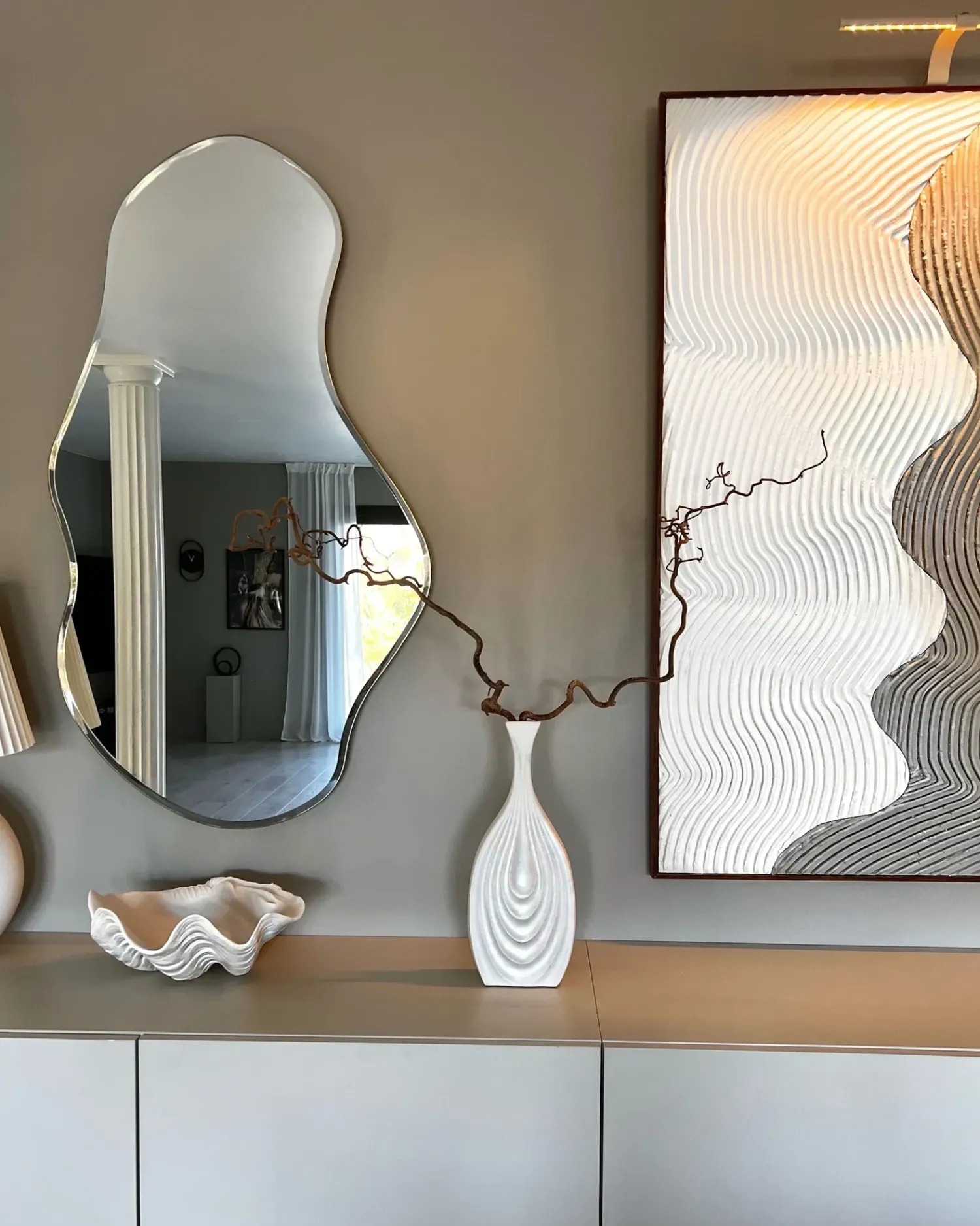 Sale Beliani Vaso decorativo THAPSUS Ceramica 39 cm Bianco