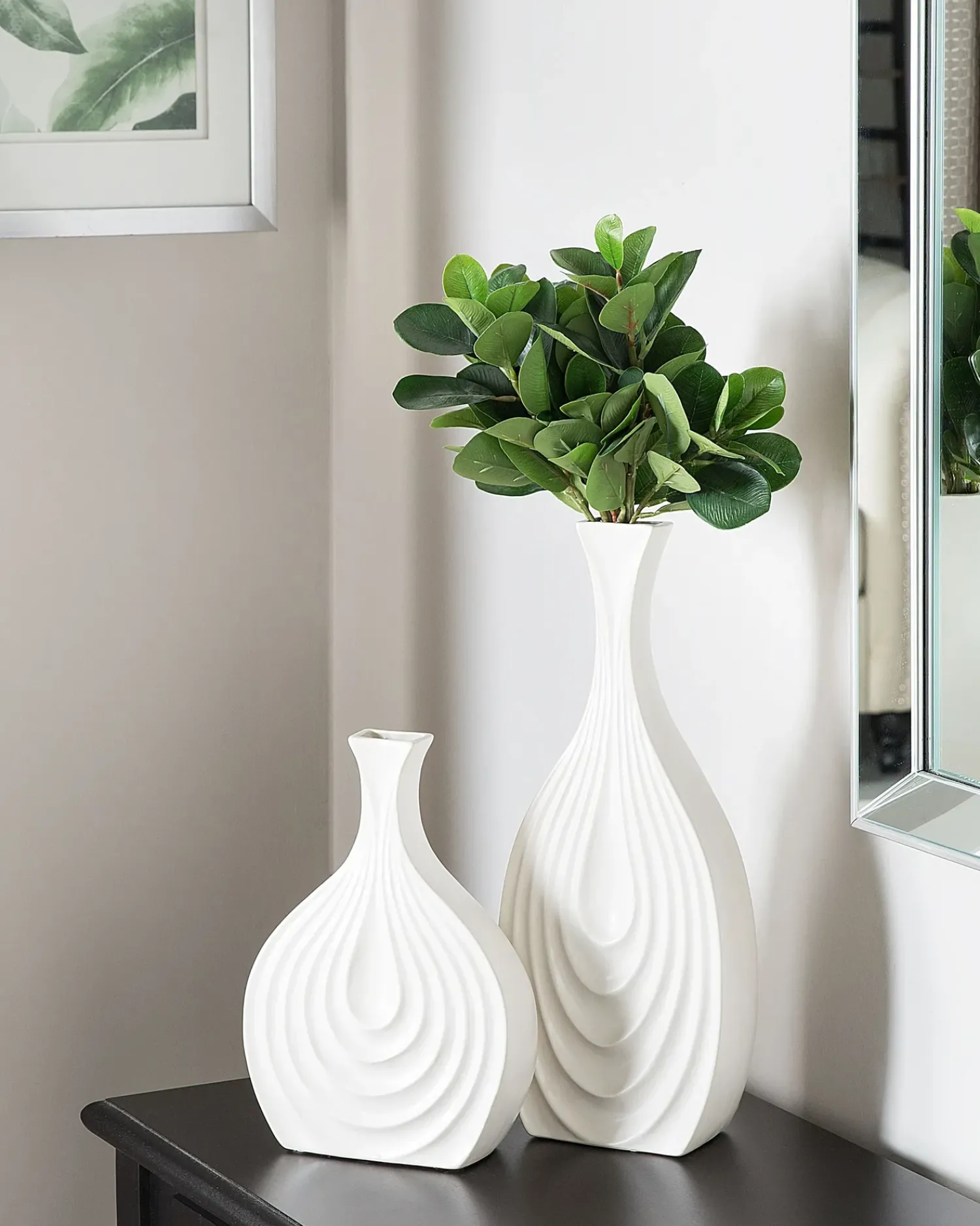 Sale Beliani Vaso decorativo THAPSUS Ceramica 39 cm Bianco