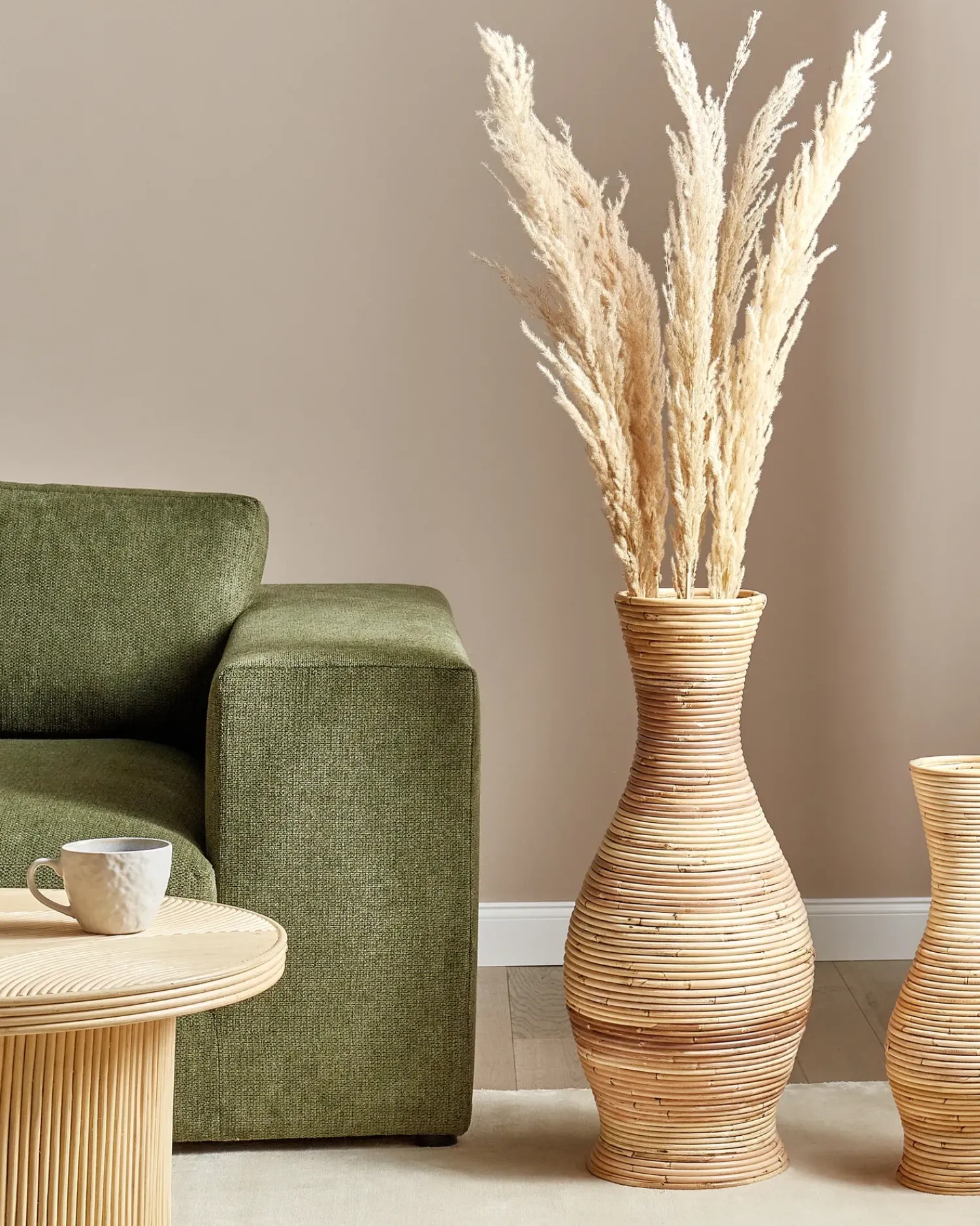 Outlet Beliani Vaso decorativo TRINISA Rattan Naturale