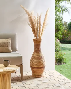 Outlet Beliani Vaso decorativo TRINISA Rattan Naturale